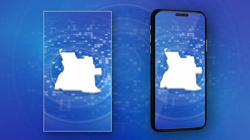 Angola Map Outline Reveal with Digital Background Animation