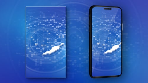 Futuristic Digital Map Drawing on Blue Grid Background Animation