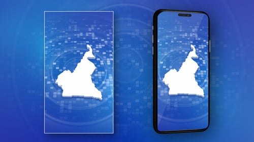 3D Cameroon Map Reveal with Animated Digital Background
