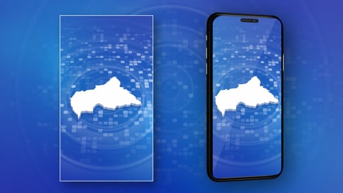 Modern Digital Map Reveal with Blue Grid Background