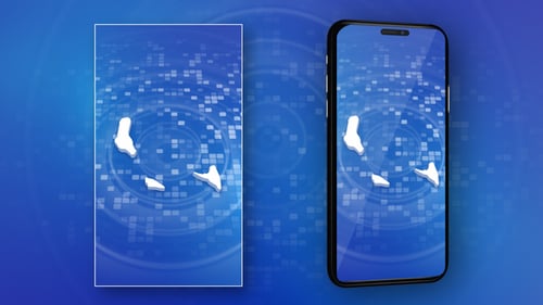 Comoros Islands Map Reveal on Digital Technology Background