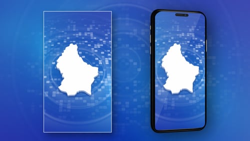 Modern 3D Map Reveal on Digital Grid Background