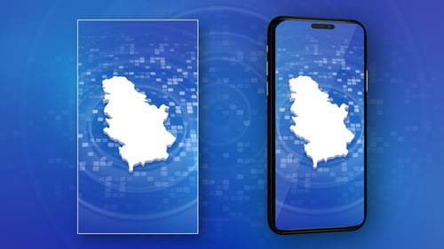 Animated Country Map Outline Reveal with Digital Background