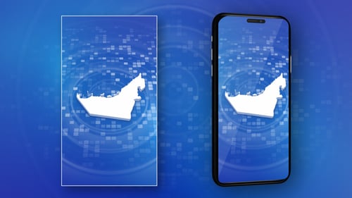 United Arab Emirates Map Reveal Animation