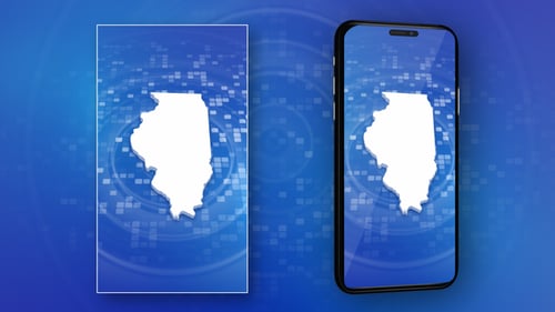 Intro in die Illinois State Map — Vertikales Video