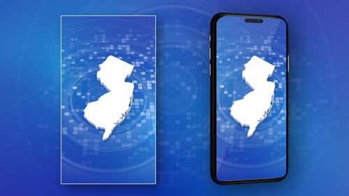Intro in die Karte des Bundesstaates New Jersey — Vertikales Video