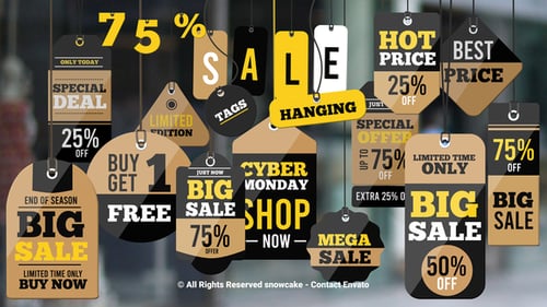 Etiquetas de venta colgantes