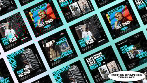 Dynamic Glitch Marketing Social Media Posts