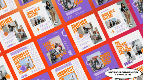 Dynamic Streetwear Instagram Posts with Geometric Shapes