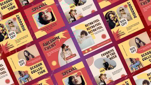 Dynamic 90s Grunge Social Media Posts for Instagram Promotions