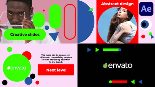 Simple Geometry Typography Slideshow for After Effects