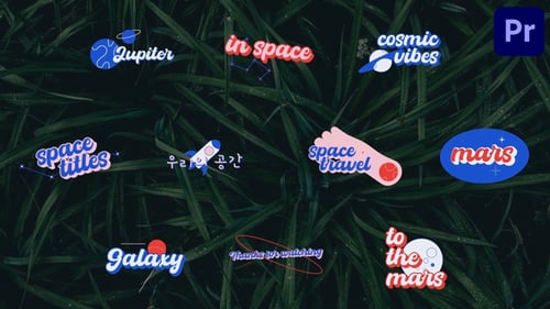 Animated Space Titles with Retro Cartoon Style