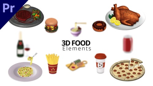 Animated 3D Food Icons for Restaurant Menus and Promotions