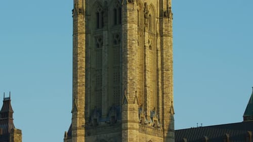 Tilt up view of the Peace Tower