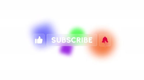 Youtube Suscribirse Efecto de cristal colorido