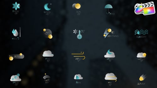 Animated Weather Forecast Elements and Dynamic Icons Pack