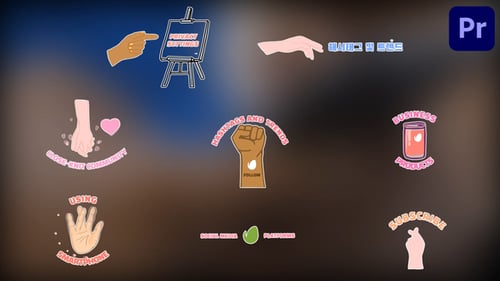 Cartoon Hands Social Media Titles for Premiere Pro