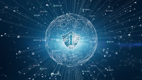 Schildsymbol Sicheres Technologie-Netzwerk 00599