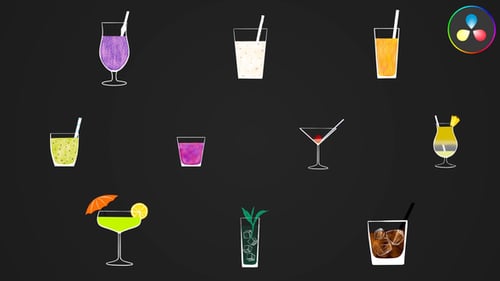 Animated Cocktail Drink Explainer Elements
