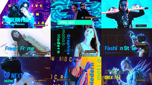 Dynamic Glitch Freeze Frame Opener with Neon Titles