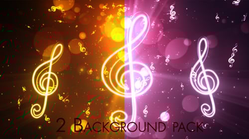 Abstract Glowing Musical Notes Animated Backgrounds