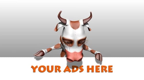 Friendly 3D Cartoon Cow Character With Placeholder Text Animation