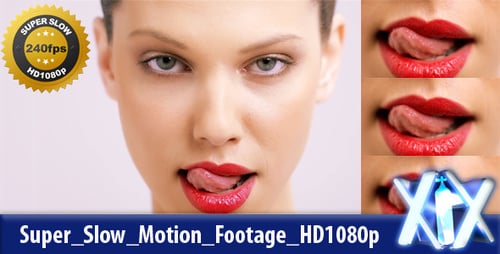 Woman Licking Lips in Slow Motion