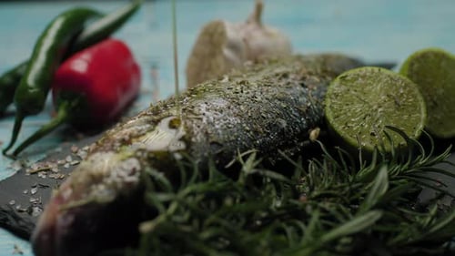 Raw Fish Preparation with Spices and Olive Oil