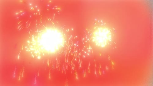 Bright Glowing Fireworks Explosions for Celebration Overlays