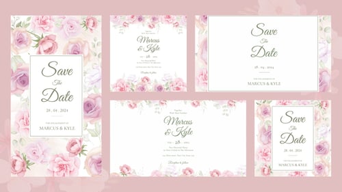 Elegant Wedding Invitation Template with Animated Floral Design