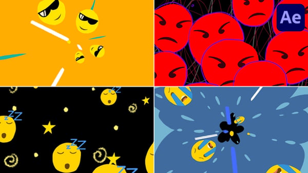 Six Character Face Rigs - After Effects template, Video Displays ft ...