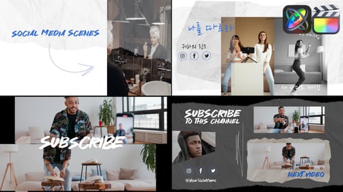 Torn Social Media Endscreens for FCPX