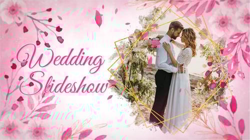Romantic Wedding Slideshow with Watercolor Floral Accents