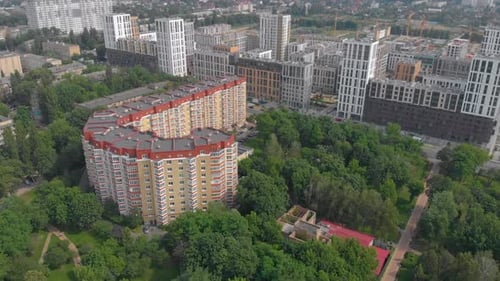 Orange Apartment Building