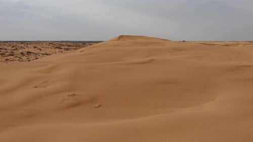 footage of sand dune drone view