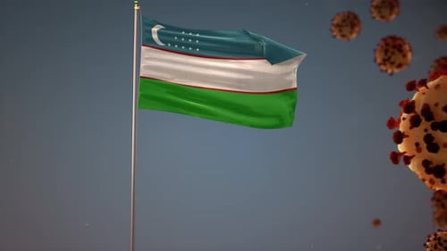 Flagge von Costa Rica mit Corona-Virus-Angriff 4K