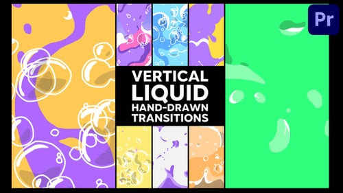 Dynamic Vertical Liquid Shape Hand-Drawn Transitions