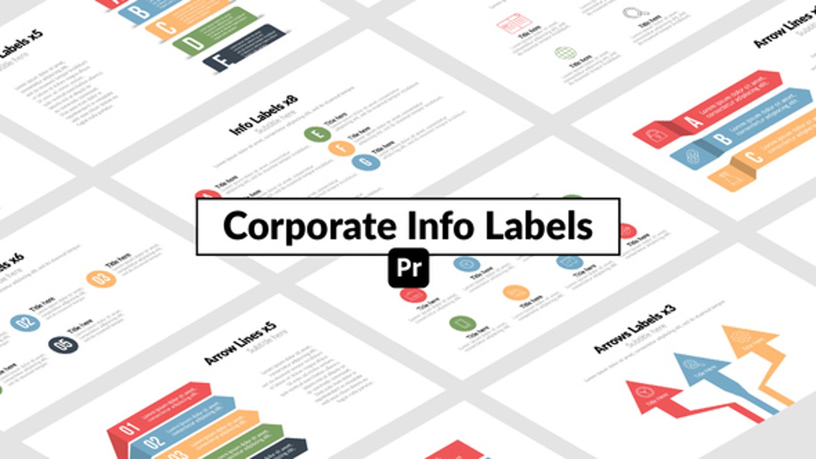 Corporate Info Labels for Premiere Pro, Infographics ft. animated ...