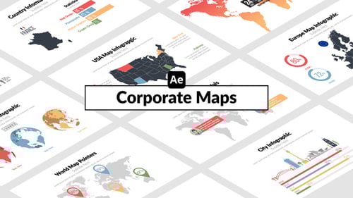 Animated Map Infographics for Business Data Visualizations