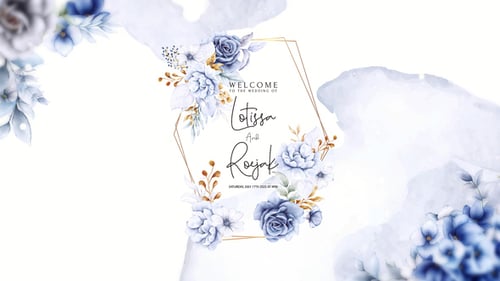 Elegant Wedding Invitation with Watercolor Floral Frame Animation