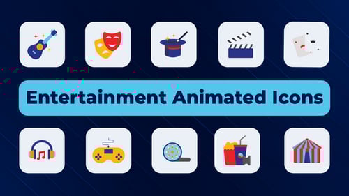 Modern Animated Icons for Entertainment and Arts Projects