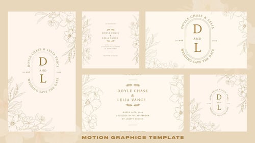 Elegant Floral Wedding Invitation Save The Date Template