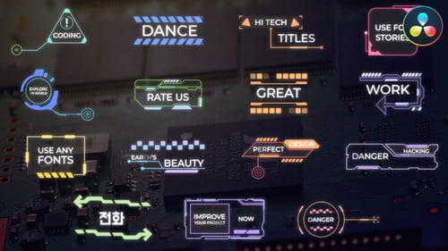 Hi Tech Titles for DaVinci Resolve