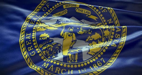 Waving Flag Animation of Nebraska State Seal