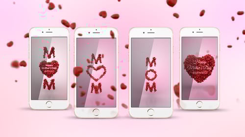Animated Hearts Forming Mother's Day Greeting for Social Stories