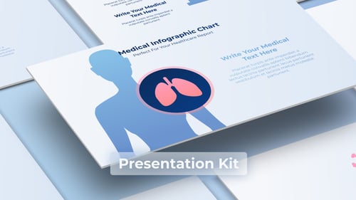 Clean Medical Infographic Presentation with Social Data Charts