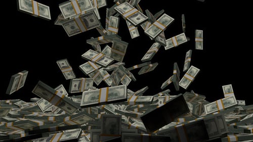 Geldstapel — Dollar fallen