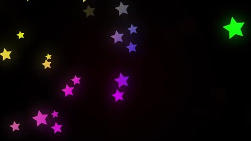 Colorful Glowing Stars Celebration Background Animation