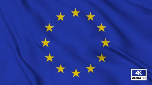Seamless Loop of Waving European Union Flag