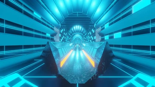 Vj Abstract Neon Concept of Scifi Corridor
